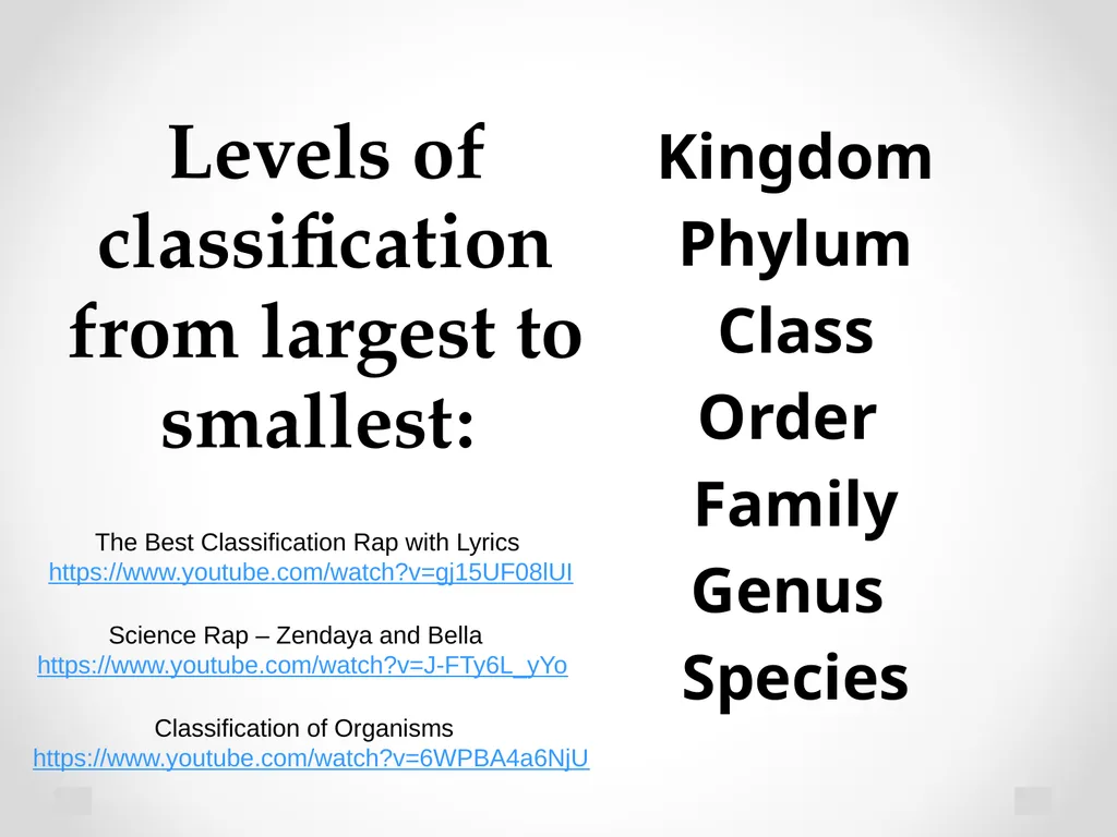 Classification Essential Question: How do - slide 7 of 43