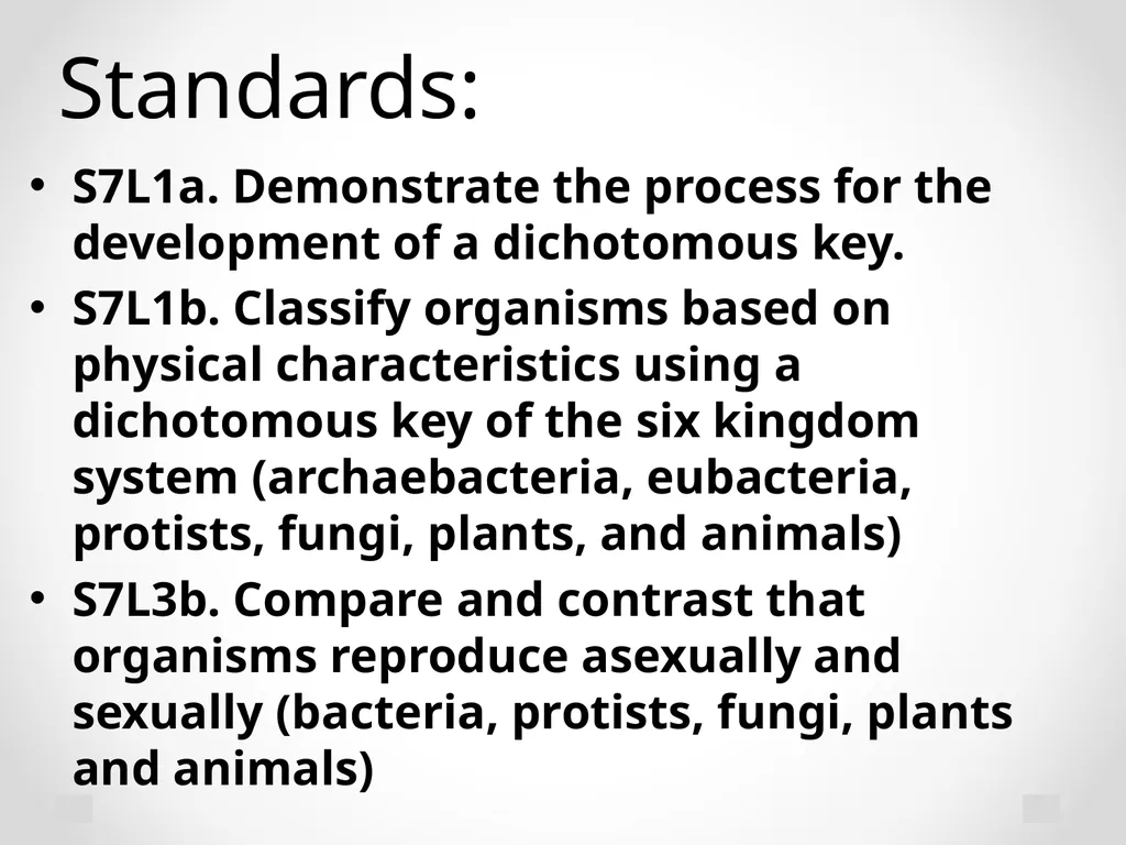 Classification Essential Question: How do - slide 3 of 43