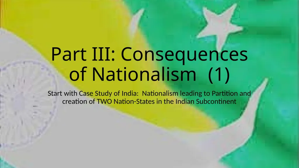 Part III: Consequences of Nationalism (1) Start