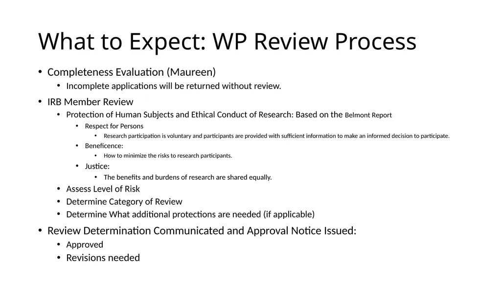 WELCOME IRB Basics for Students Kate Boschert - slide 24 of 27