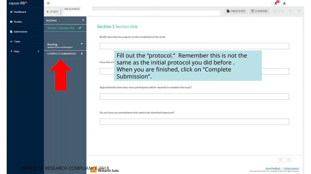 How to Submit Additional Study Submissions - slide 8 of 13