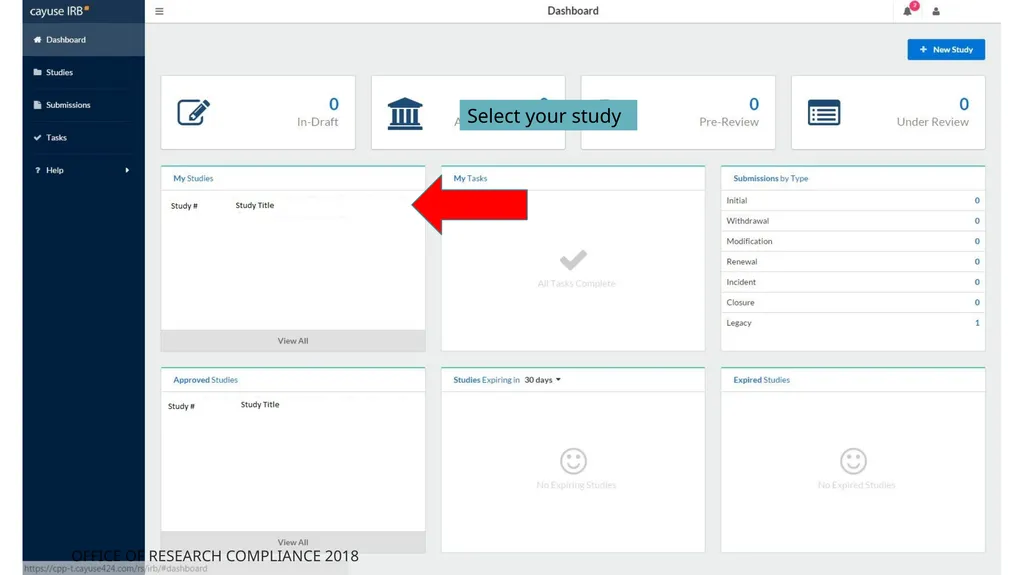 How to Submit Additional Study Submissions - slide 4 of 13
