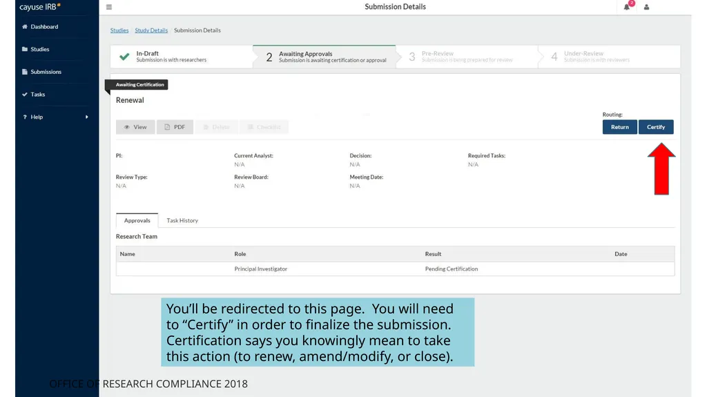 How to Submit Additional Study Submissions - slide 9 of 13