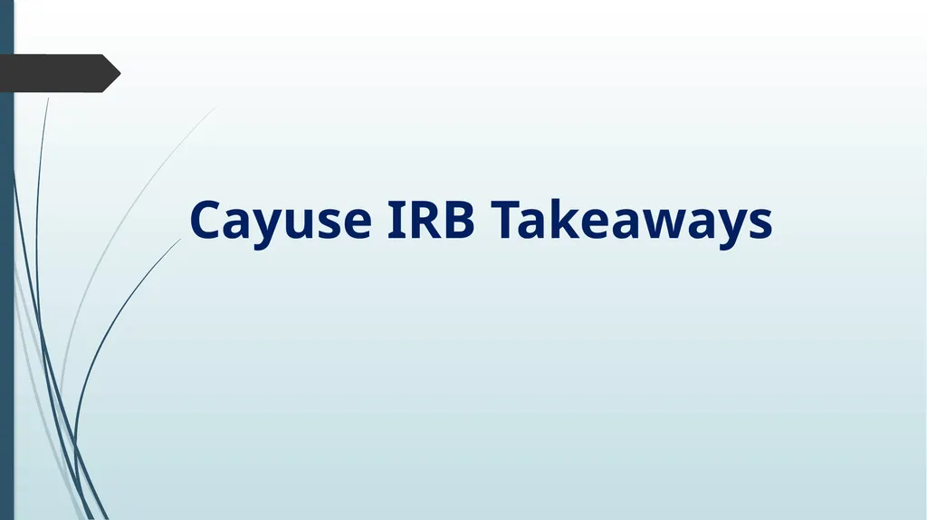 Cayuse IRB Training Sharla Miles, M.Ed., CIP - slide 21 of 27