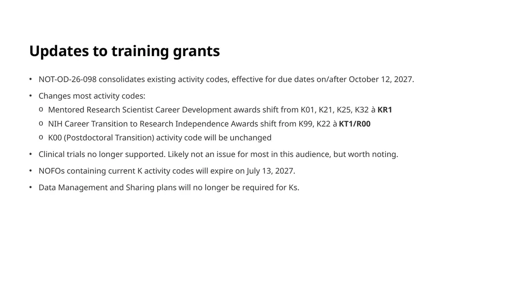 What’s new at NIH (with special attention to - slide 16 of 17