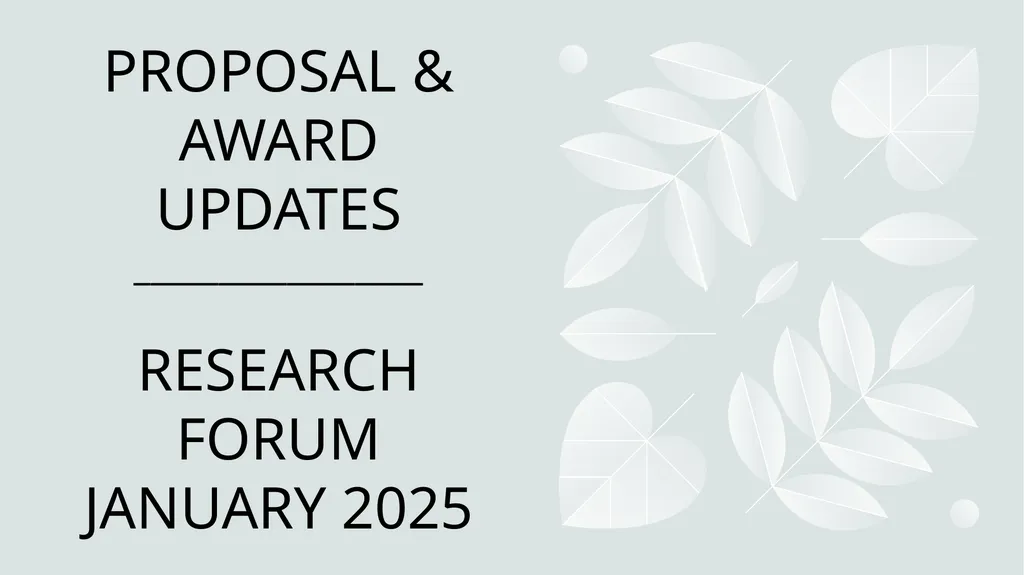PROPOSAL & AWARD UPDATES _________________ - slide 1 of 5
