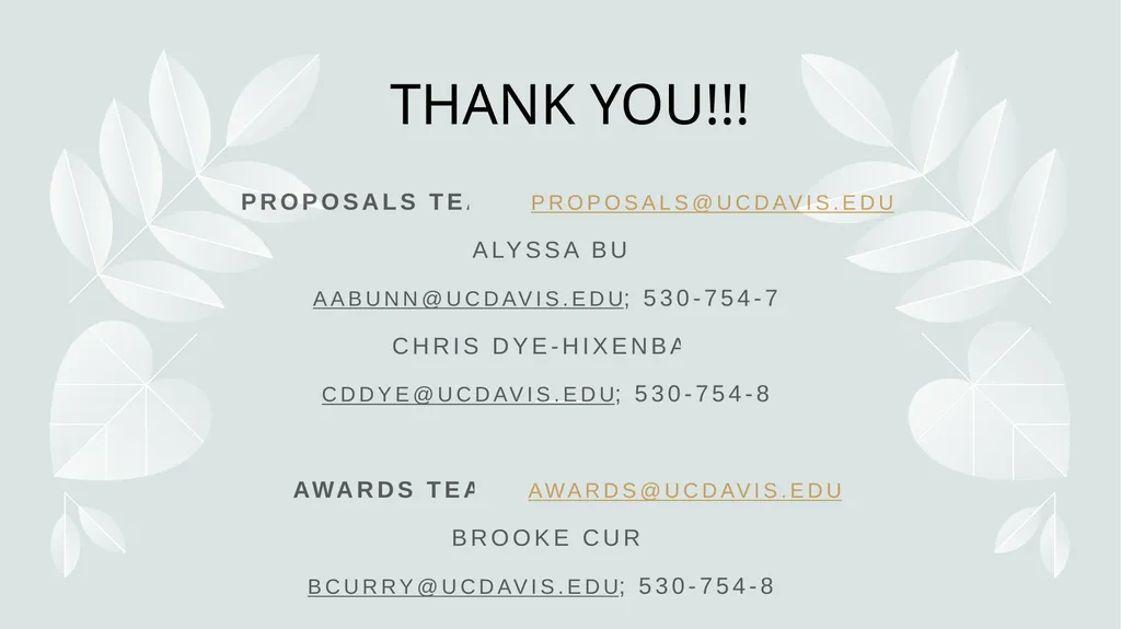 PROPOSAL & AWARD UPDATES _________________ - slide 5 of 5