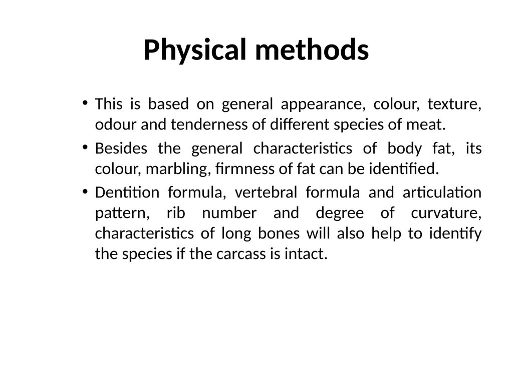 Unit III: Meat adulteration and substitution (Part - slide 5 of 7