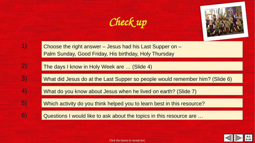 The Last Supper R-2 S-01 Learning Intentions The - slide 10 of 11