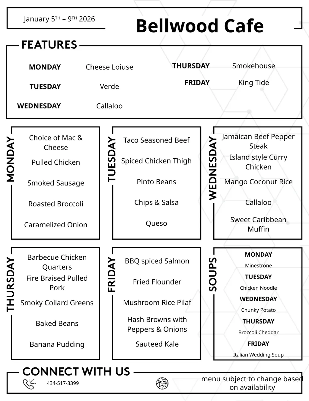 January 01st – 03TH 2026 Bellwood Cafe menu - slide 2 of 4