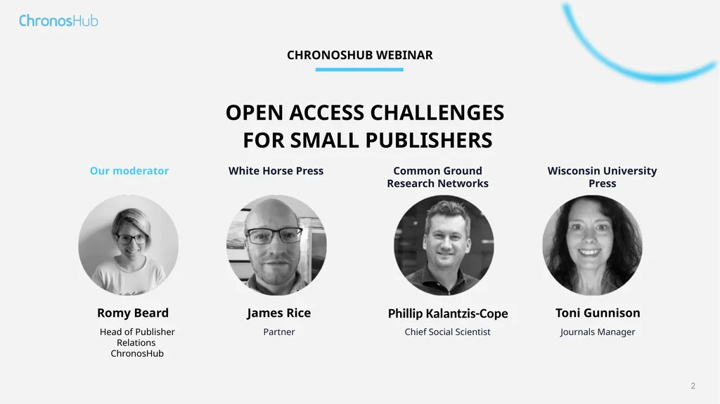 OPEN ACCESS CHALLENGES FOR SMALL PUBLISHERS August - slide 2 of 16