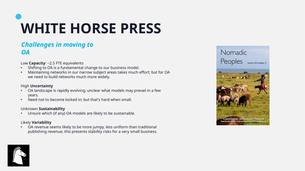 OPEN ACCESS CHALLENGES FOR SMALL PUBLISHERS August - slide 8 of 16