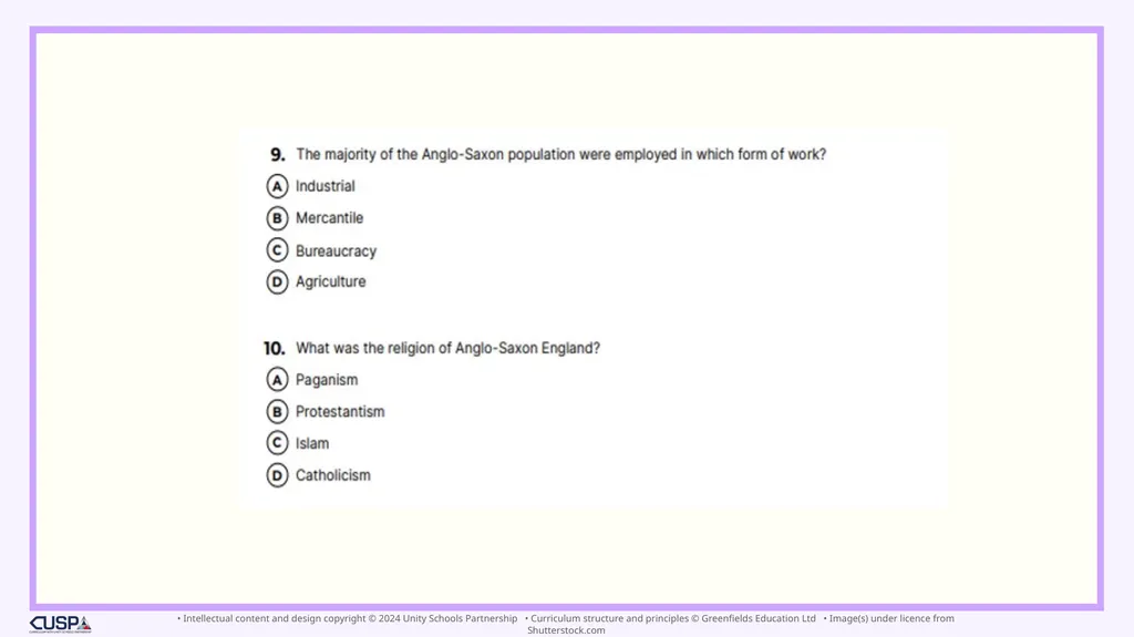 Year 10 To what extent was Anglo-Saxon England - slide 44 of 91