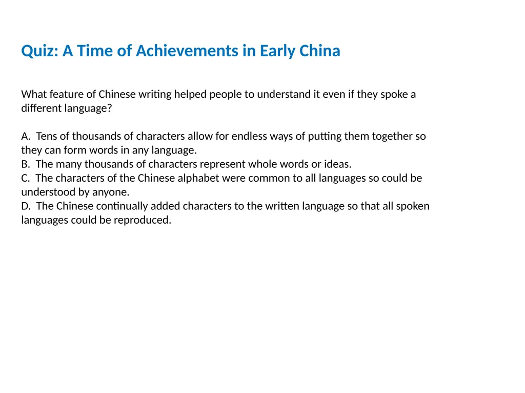Ancient India and China (2600 B.C.-A.D. 550) - slide 29 of 29
