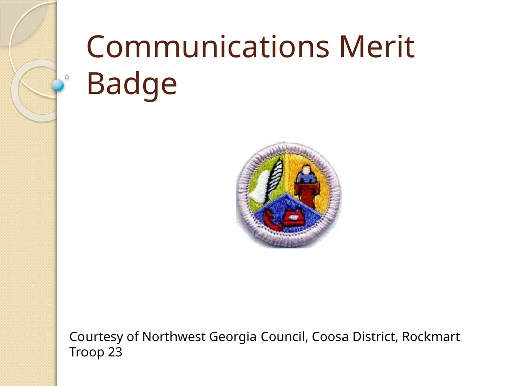 Communications Merit Badge Courtesy of Northwest