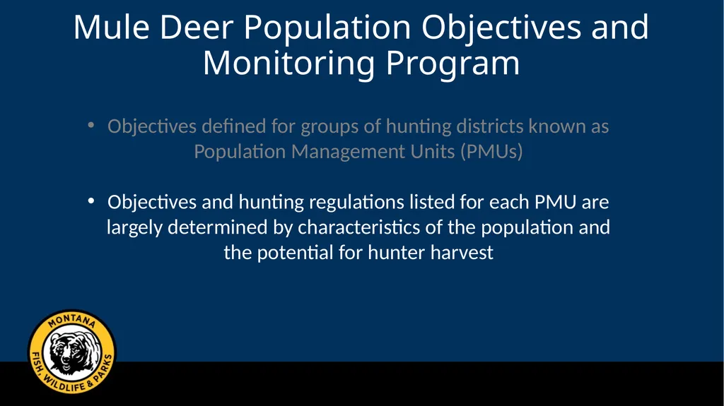 Mule Deer Adaptive Harvest Management Deer - slide 11 of 39