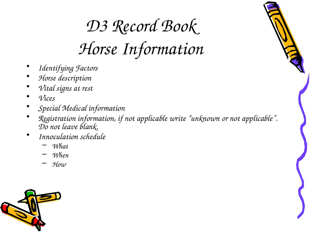 D3 Record Book Meeting the Standard D3 Records Why - slide 4 of 14