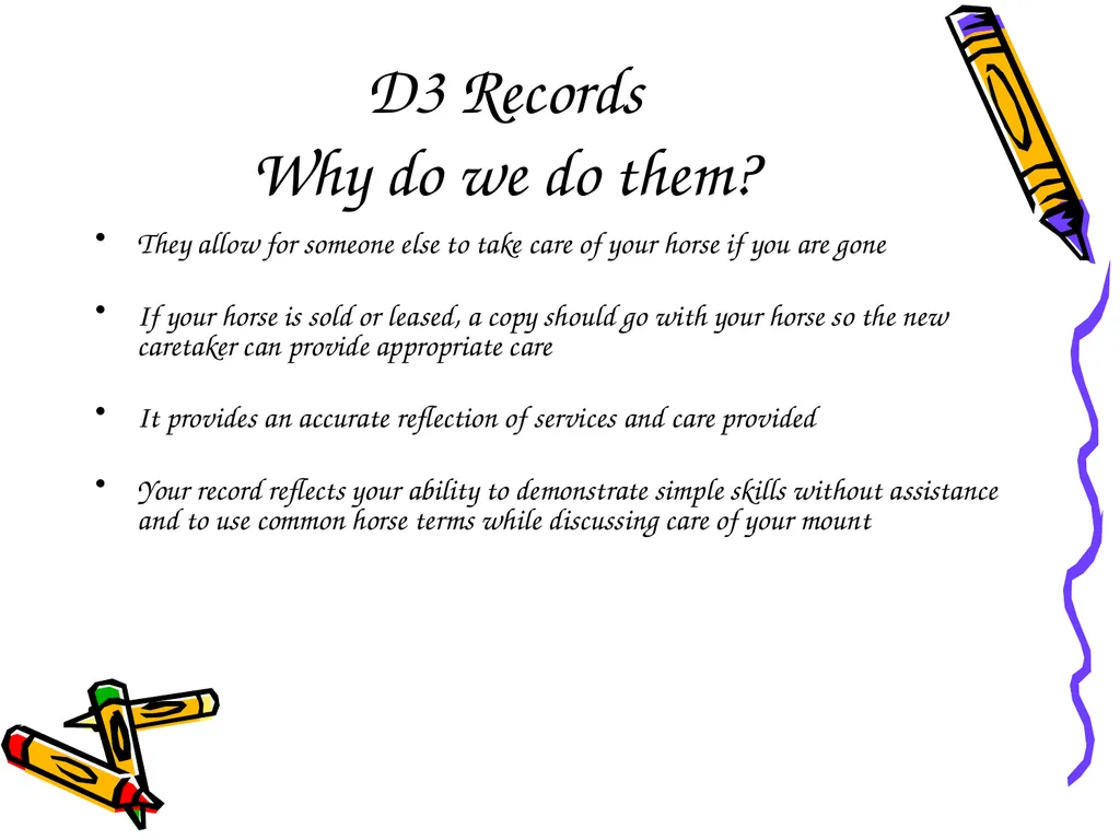 D3 Record Book Meeting the Standard D3 Records Why - slide 2 of 14