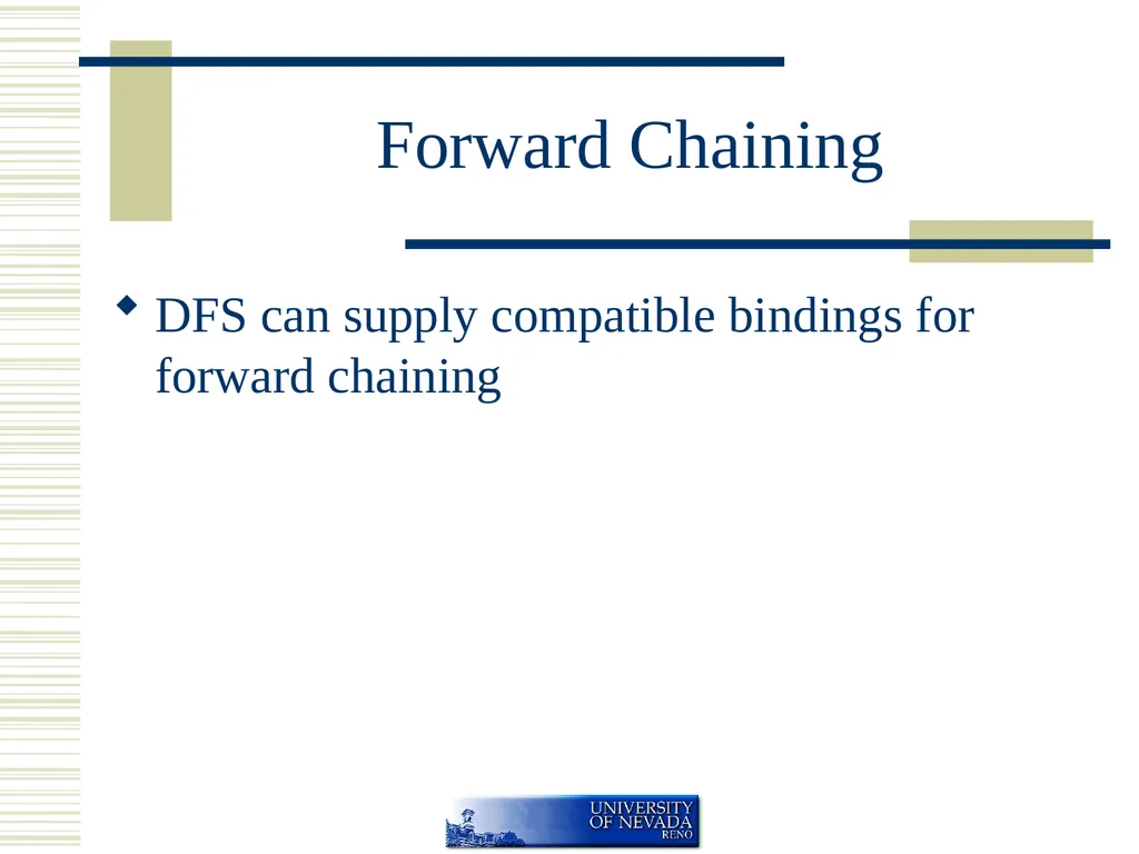 Forward Chaining DFS can supply compatible - slide 1 of 14