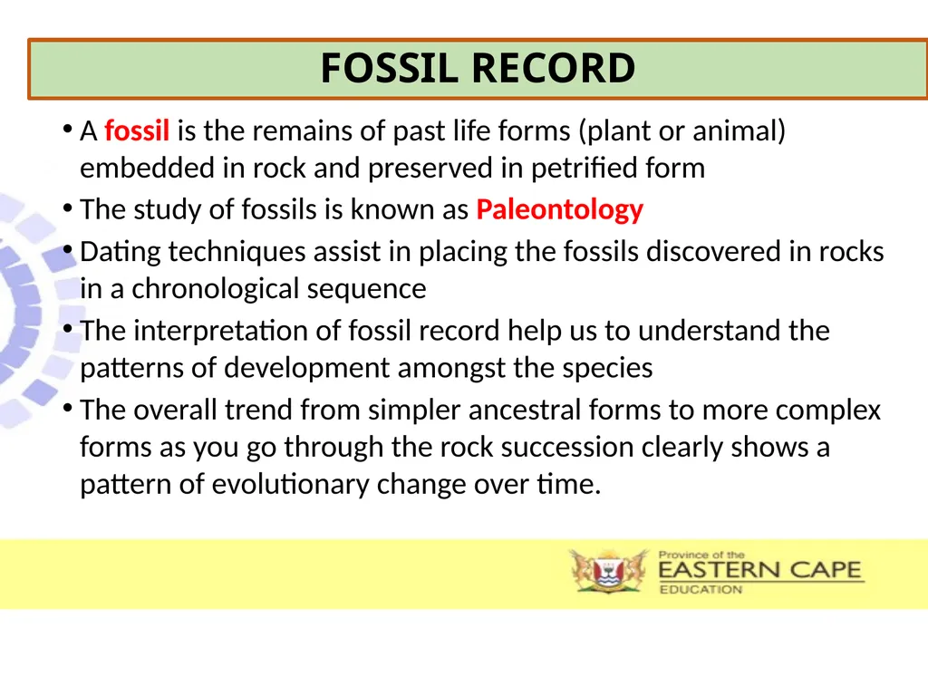INTRODUCTION TO EVOLUTION, EVIDENCE OF EVOLUTION & - slide 8 of 24