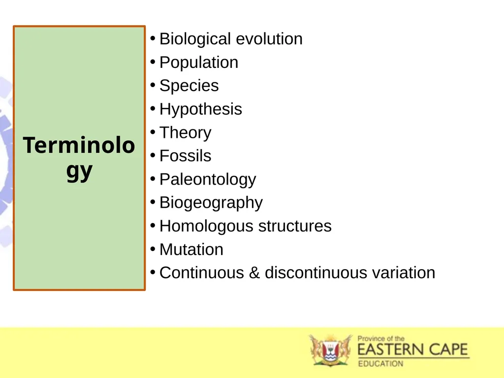 INTRODUCTION TO EVOLUTION, EVIDENCE OF EVOLUTION & - slide 3 of 24