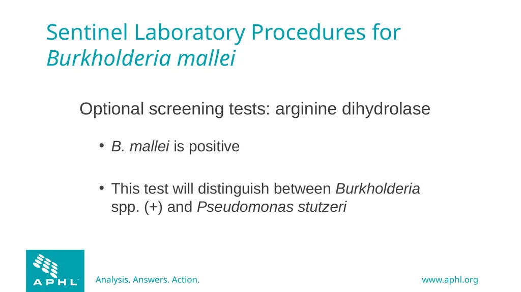 Agents of Bioterrorism Burkholderia species - slide 26 of 30