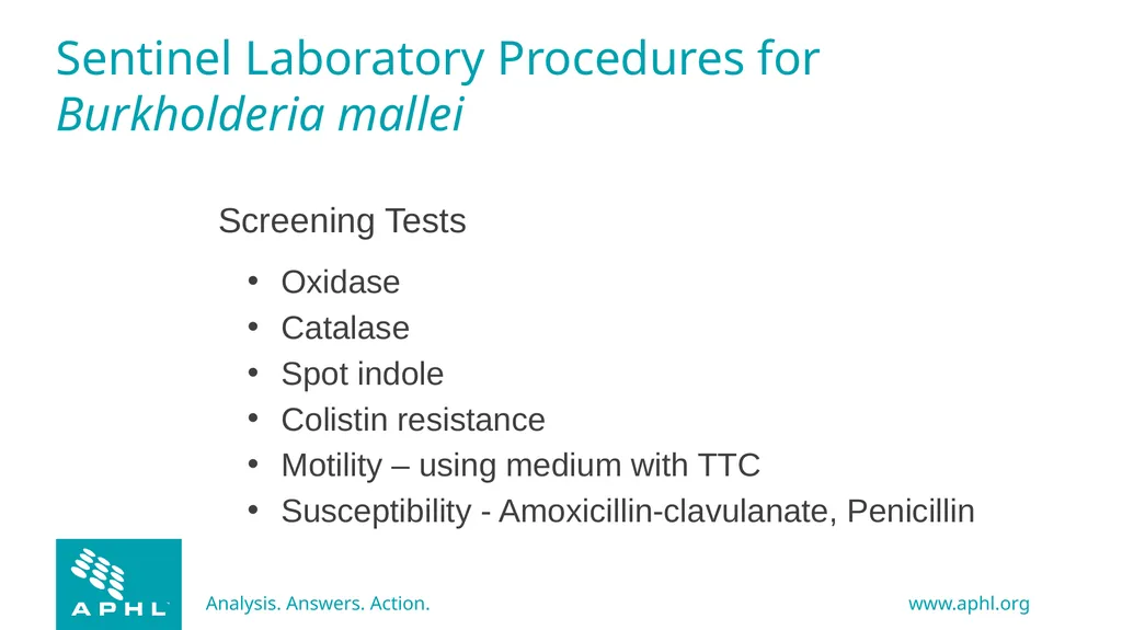 Agents of Bioterrorism Burkholderia species - slide 20 of 30