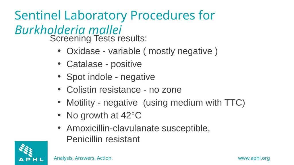 Agents of Bioterrorism Burkholderia species - slide 25 of 30