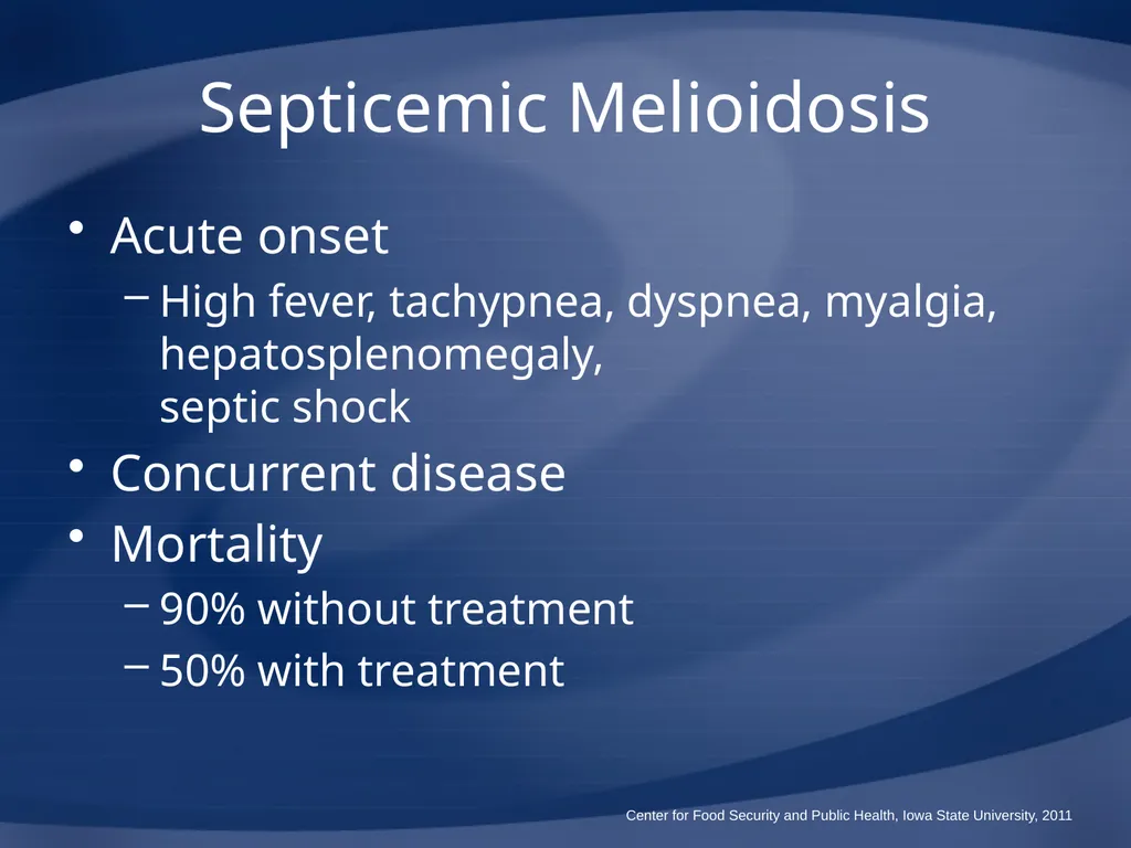 Melioidosis Pseudoglanders Whitmore Disease - slide 20 of 31