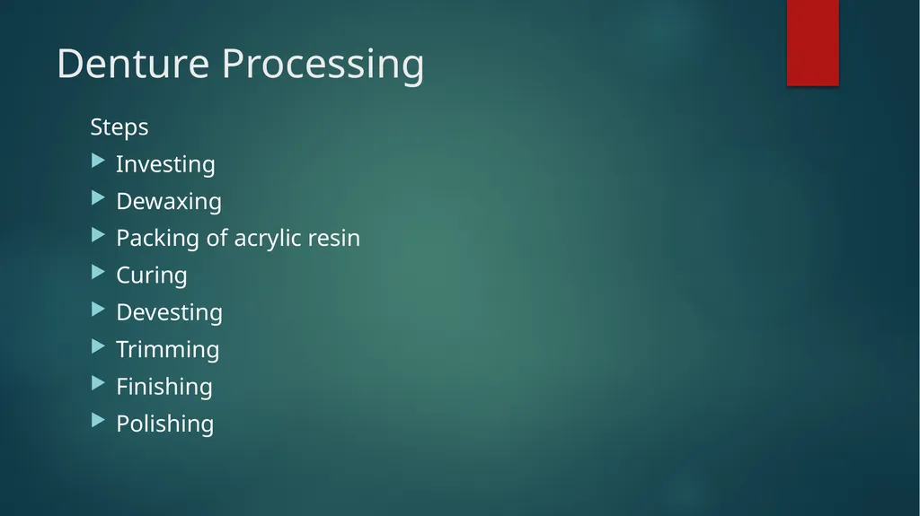 Laboratory Procedures for Complete Dentures - slide 3 of 24