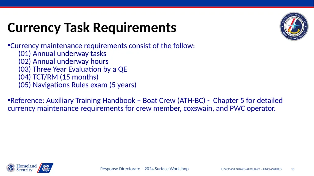 Disclaimer U.S COAST GUARD AUXILIARY - - slide 10 of 33