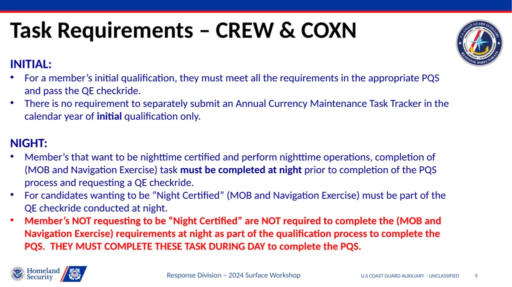 Disclaimer U.S COAST GUARD AUXILIARY - - slide 9 of 33