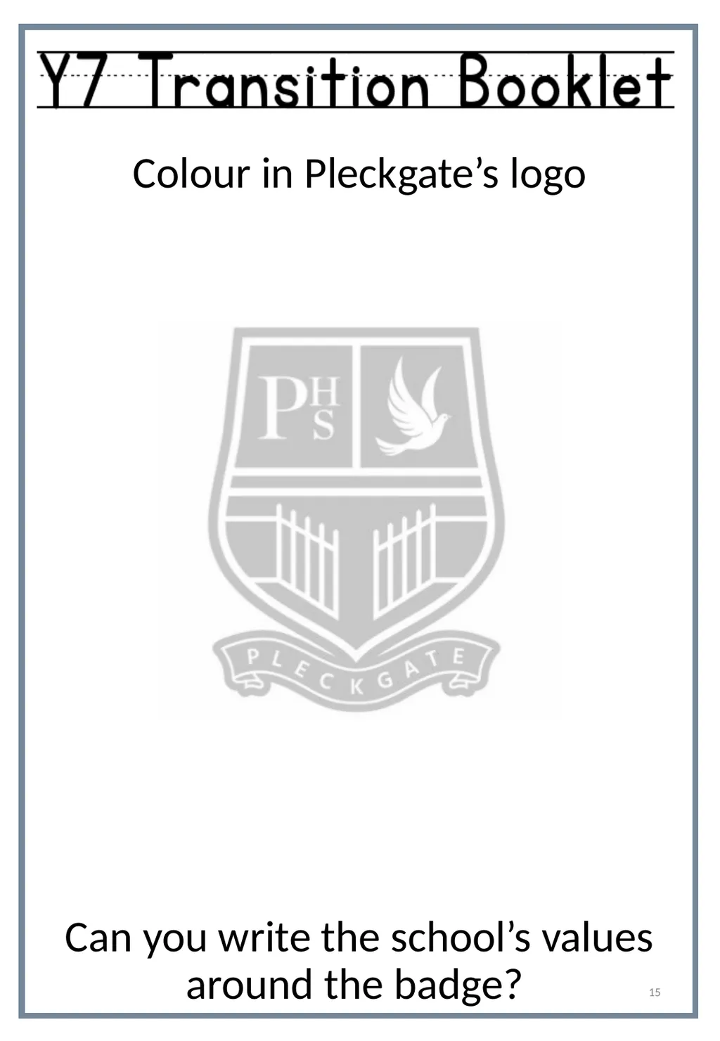 Primary Secondary Pleckgate High School Name: Form - slide 15 of 30