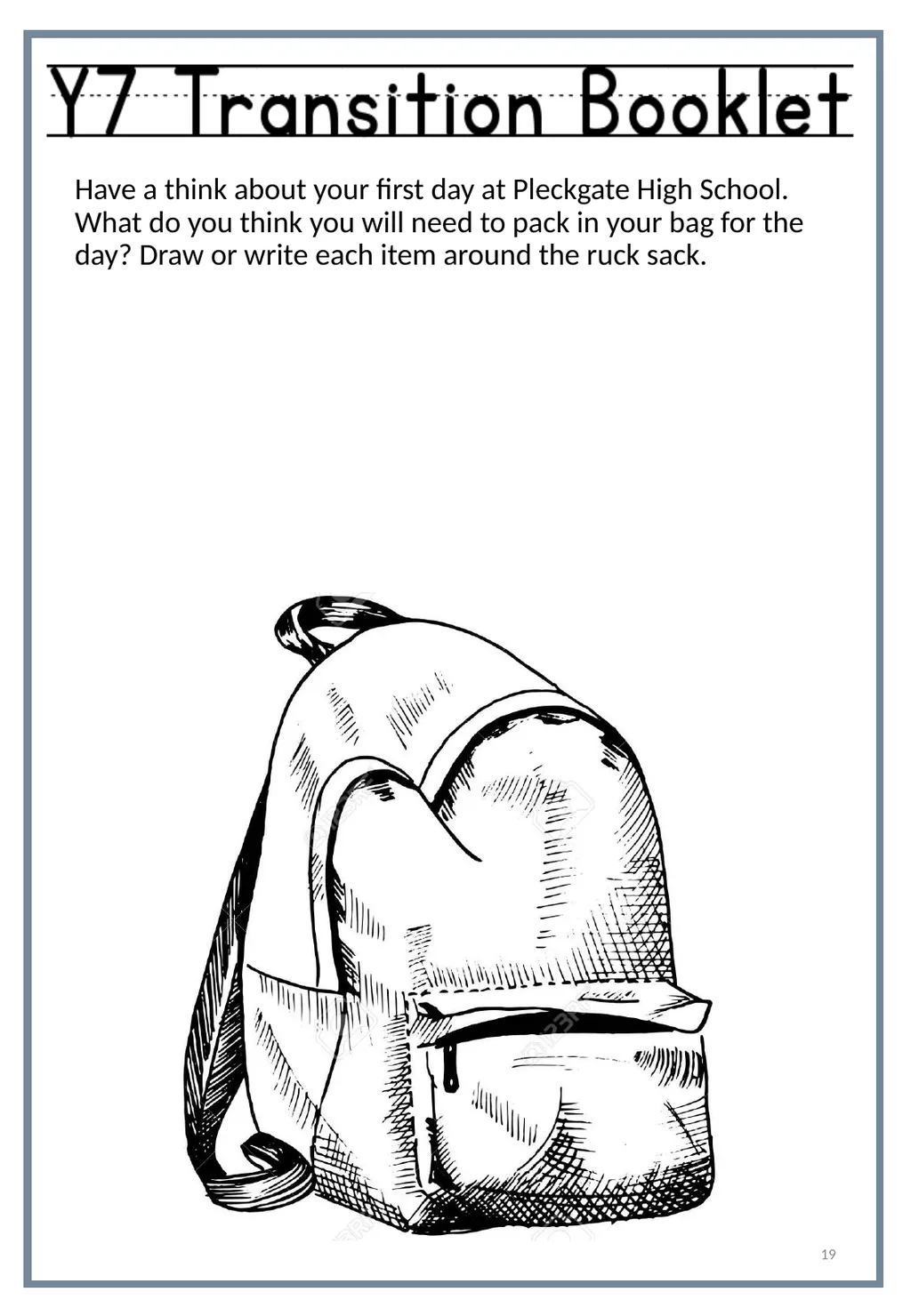 Primary Secondary Pleckgate High School Name: Form - slide 19 of 30