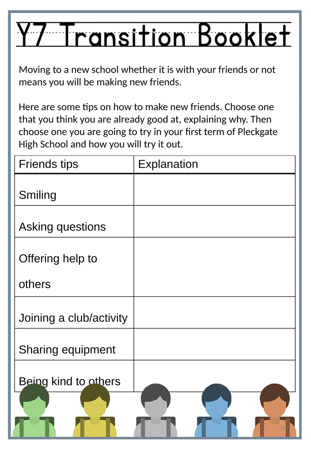 Primary Secondary Pleckgate High School Name: Form - slide 18 of 30
