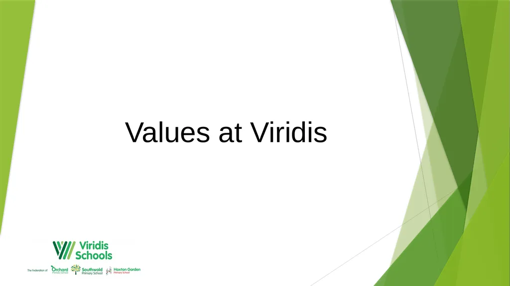 Values at Viridis How do we ‘teach’ values in our - slide 1 of 20