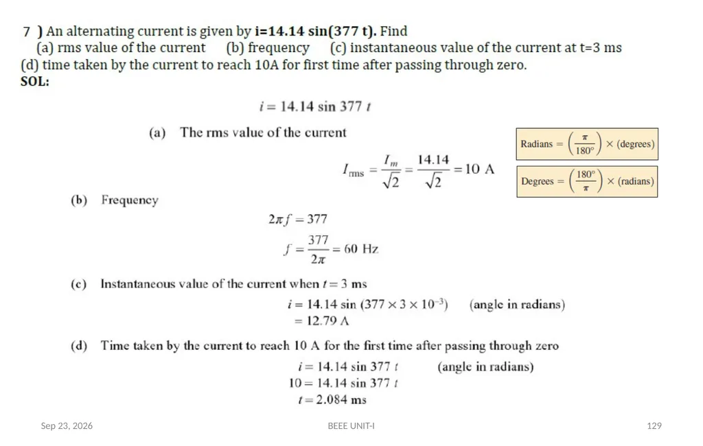 BASIC ELECTRICAL & ELECTRONICS ENGINEERING - slide 129 of 140