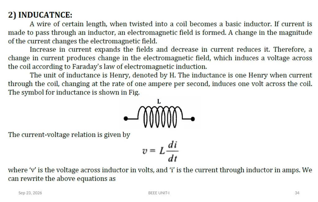 BASIC ELECTRICAL & ELECTRONICS ENGINEERING - slide 34 of 140