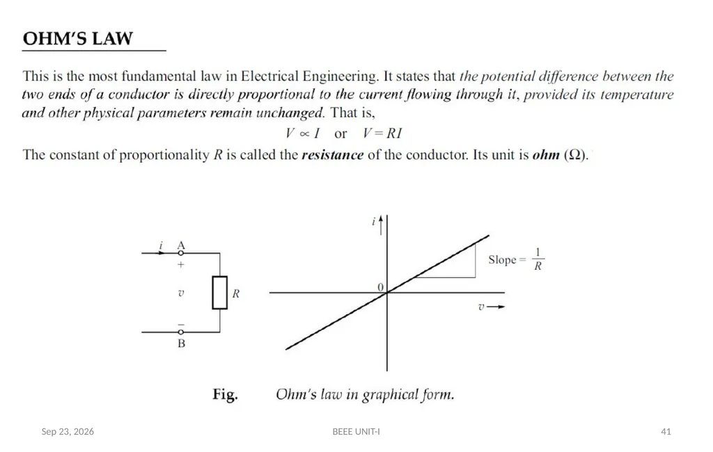 BASIC ELECTRICAL & ELECTRONICS ENGINEERING - slide 41 of 140
