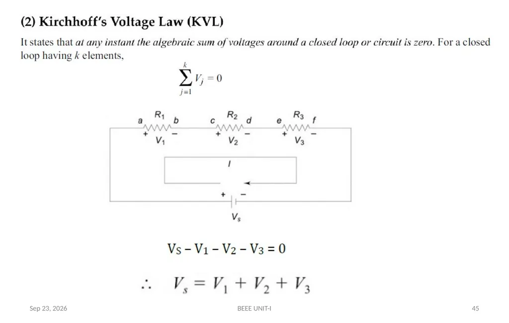 BASIC ELECTRICAL & ELECTRONICS ENGINEERING - slide 45 of 140