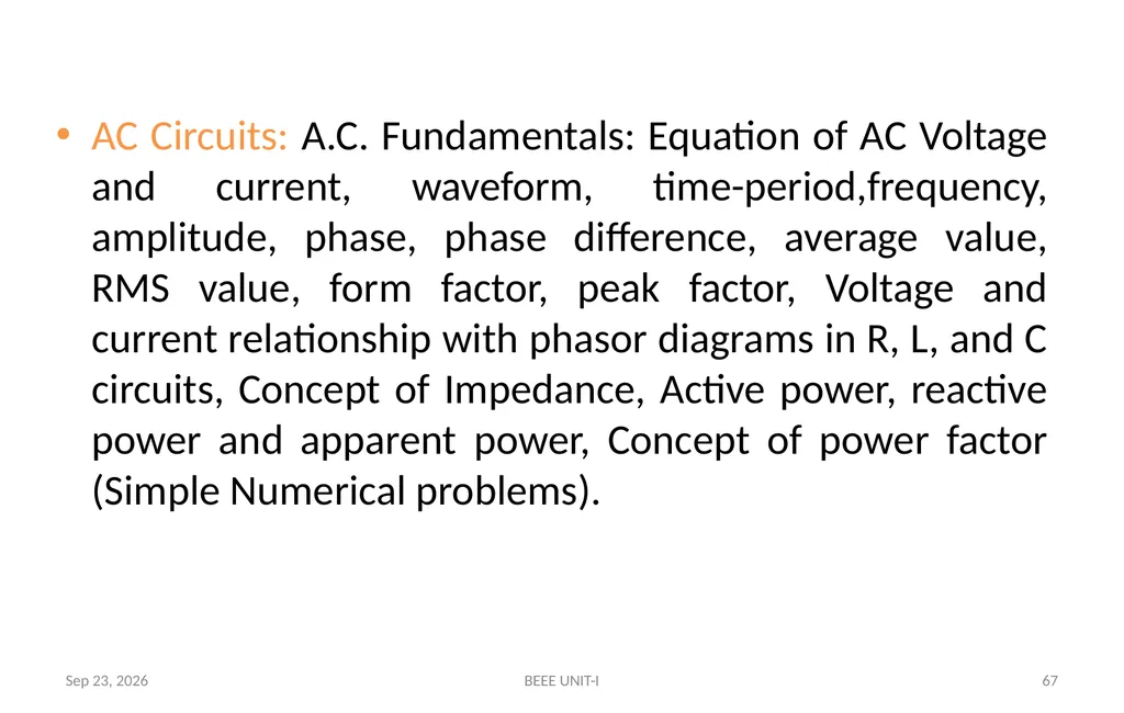 BASIC ELECTRICAL & ELECTRONICS ENGINEERING - slide 67 of 140