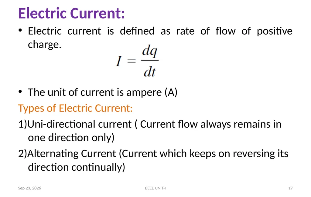 BASIC ELECTRICAL & ELECTRONICS ENGINEERING - slide 17 of 140