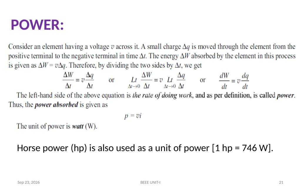 BASIC ELECTRICAL & ELECTRONICS ENGINEERING - slide 21 of 140
