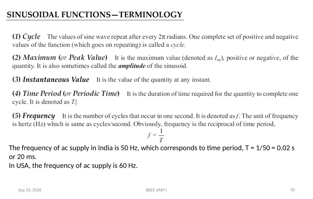 BASIC ELECTRICAL & ELECTRONICS ENGINEERING - slide 70 of 140