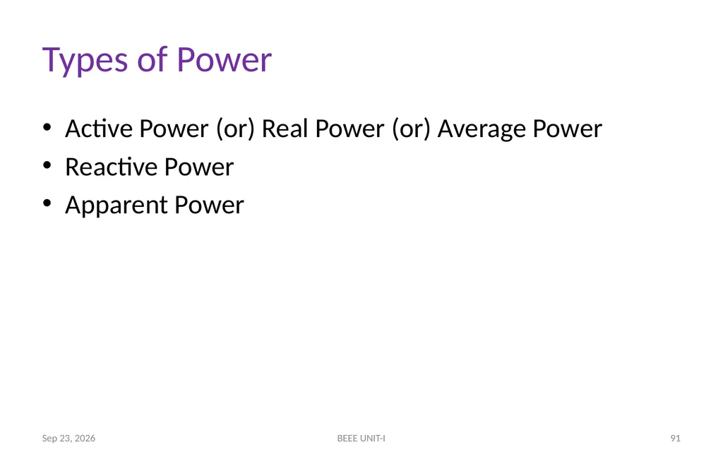 BASIC ELECTRICAL & ELECTRONICS ENGINEERING - slide 91 of 140