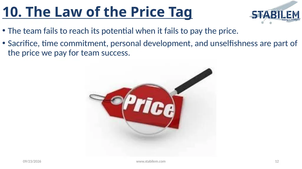17 Irrefutable Laws of Teamwork By John Maxwell - slide 12 of 20
