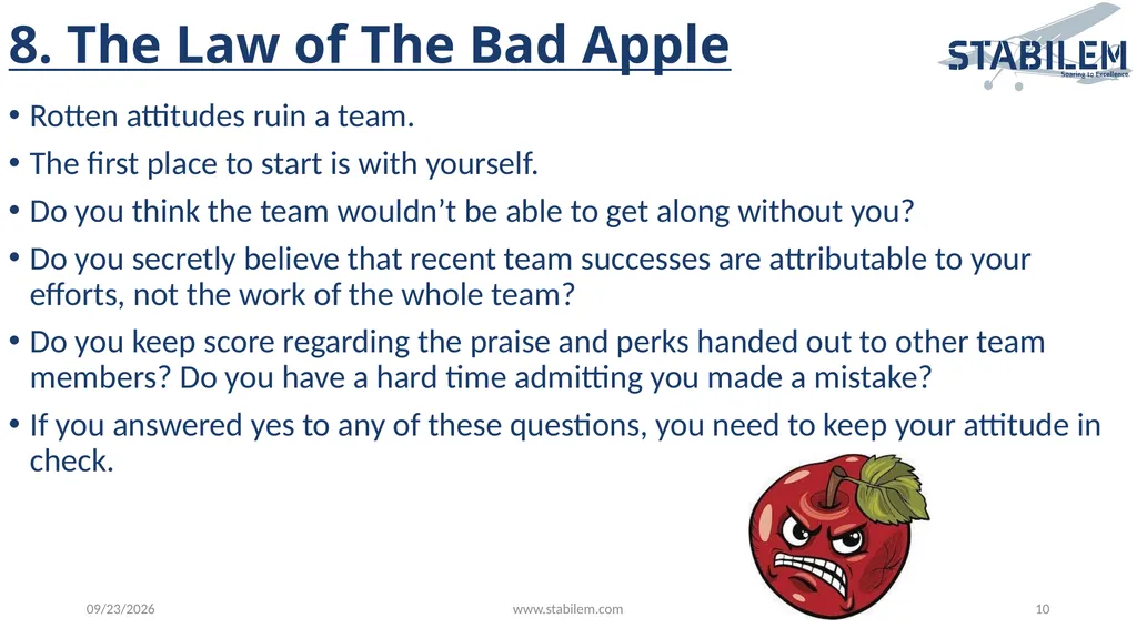 17 Irrefutable Laws of Teamwork By John Maxwell - slide 10 of 20