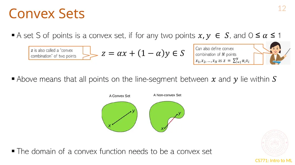Optimization for ML CS771: Introduction to Machine - slide 12 of 18