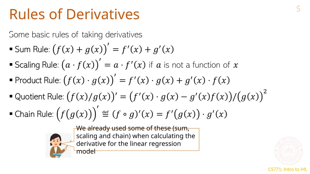 Optimization for ML CS771: Introduction to Machine - slide 5 of 18