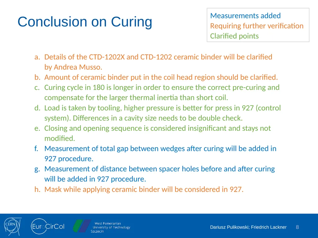Harmonization of Curing and Reaction Heat - slide 8 of 18